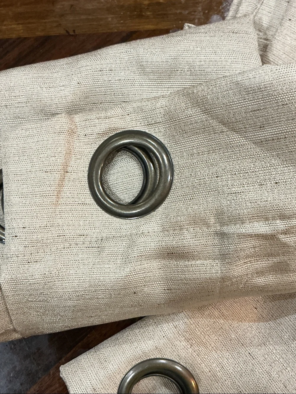 Bundle of four (4) Natural Linen-Look Grommet Curtain Panels - Neutral length 95